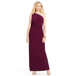 Ralph Lauren Women’s One Shoulder Cape Gown